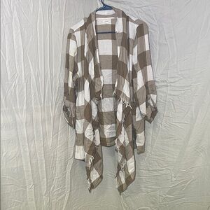 Maurices Brown and White Plaid Women's Top